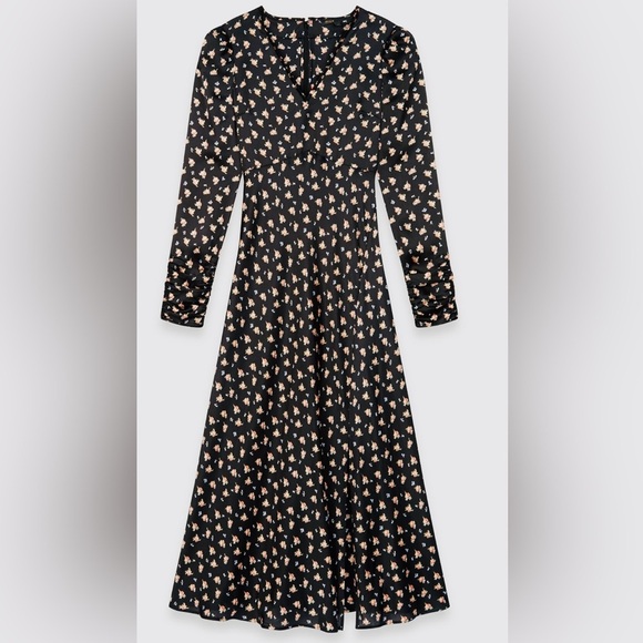 Maje Floral Romantic Midi Dress - Chic‎ Parisian Feminine Bohemian